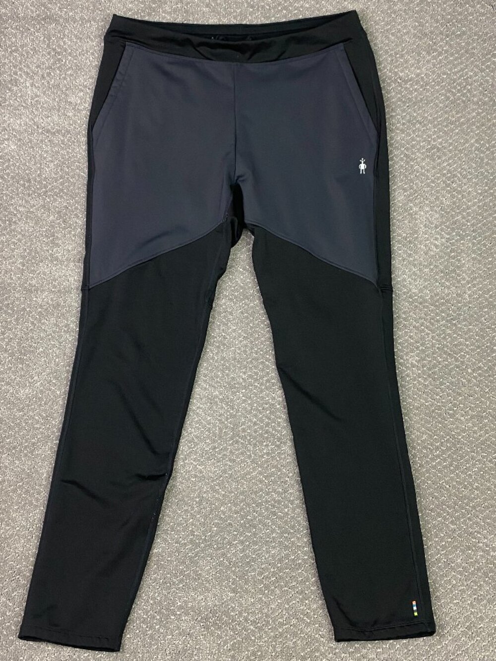 Smartwool Tights Pants Mens XL Black Gray Merino Wool Sport Fleece Base Layer
